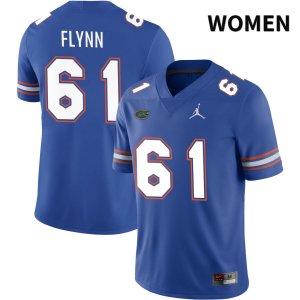 Women's Florida Gators #61 Nicolas Flynn NCAA Jordan Brand Royal NIL 2022 Authentic Stitched College Football Jersey XPG5162YB